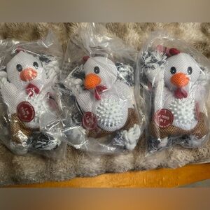 Territory 2-in-1 Farm Friends Fetch Ball & Rope Tug Dog Toys, 3 count